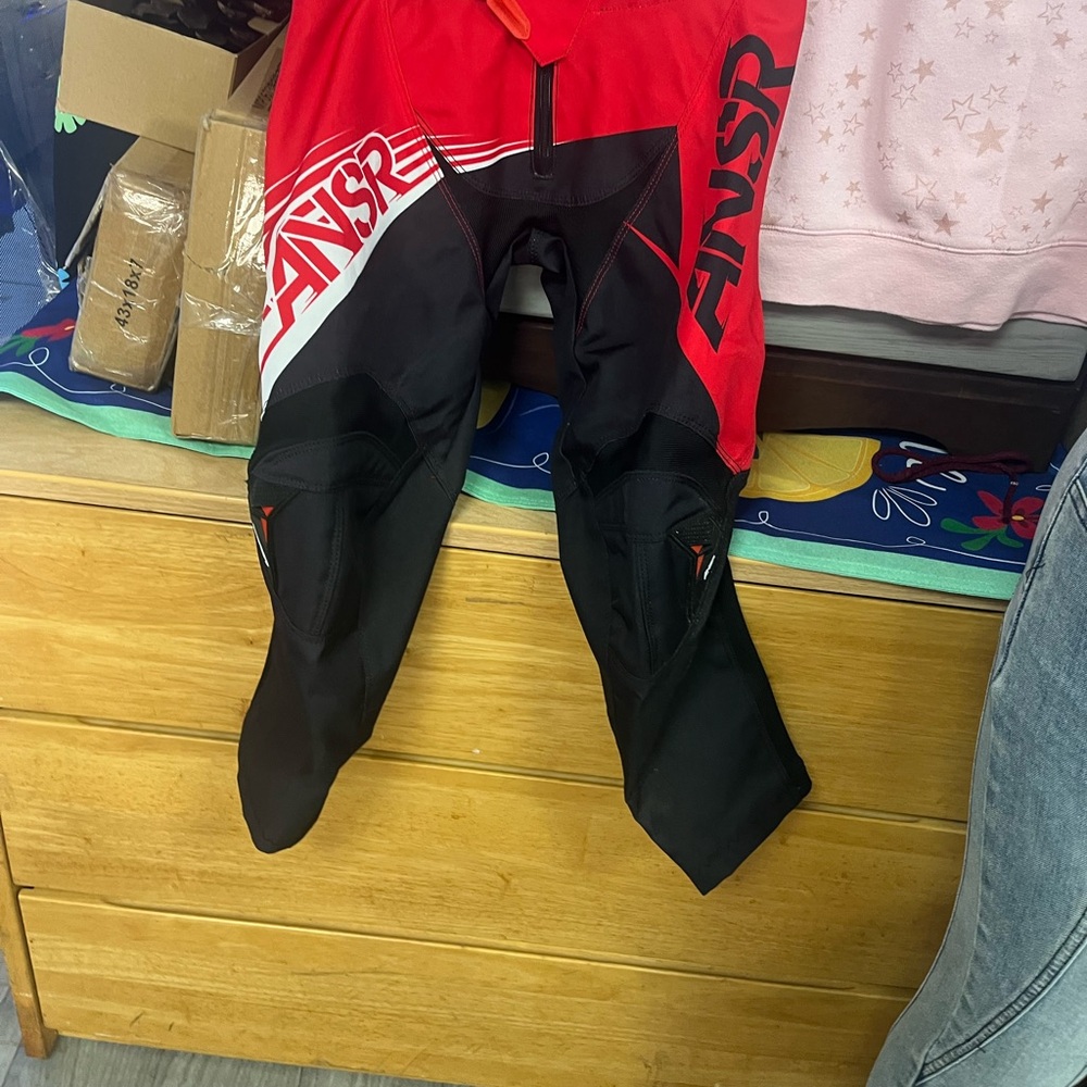 ANSR Red and Black Racing Pants brand new Y24